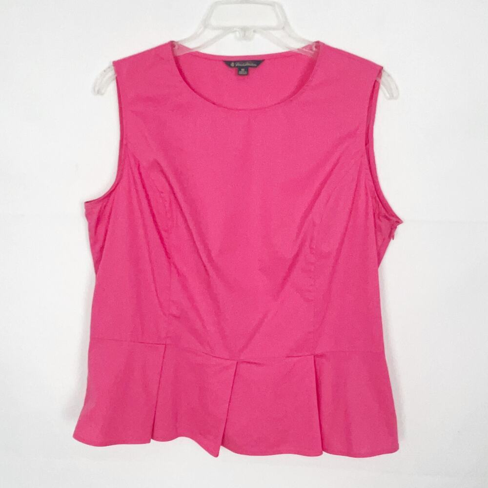 Brooks Brothers Pink Sleeveless Ruffle Hem Top size 10